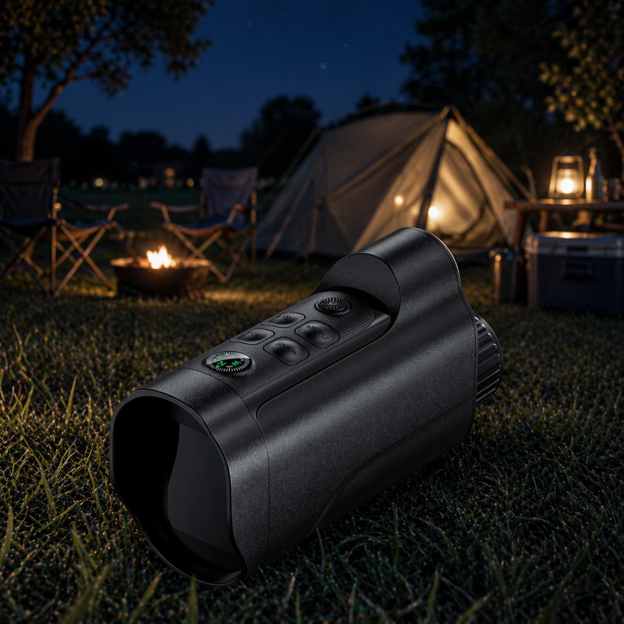 Minener MONO-V1 Night Vision Goggles, compact digital night-vision monocular with IR illuminator for clear viewing in darkness.