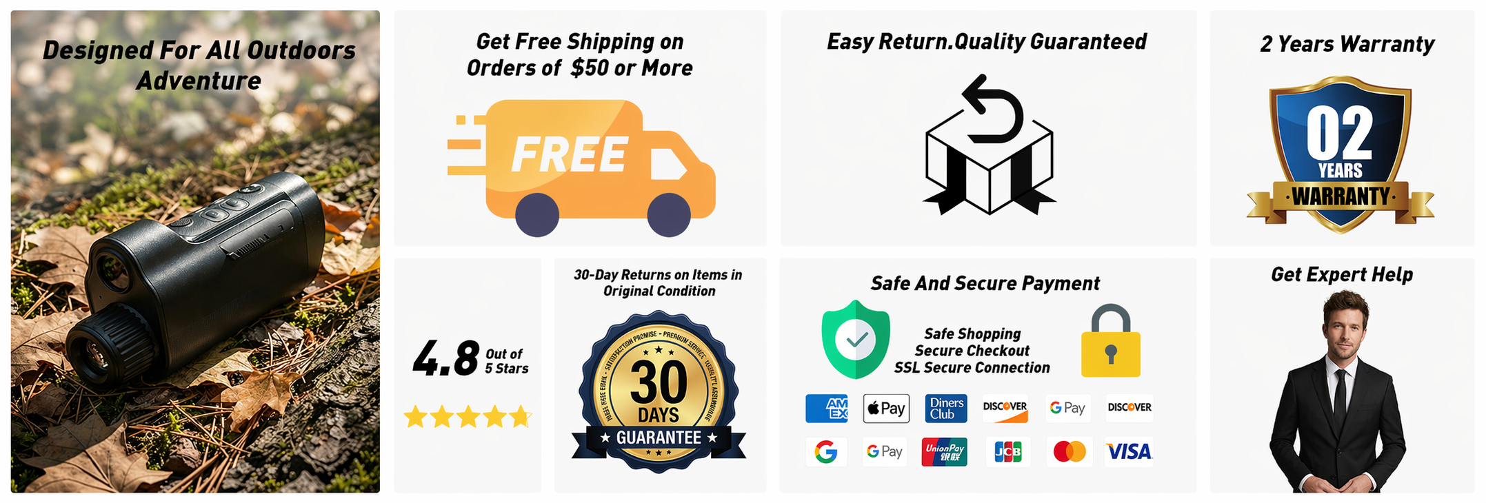 Minener night vision with free shipping, secure payment, 30-day returns, 2-year warranty, and expert support.