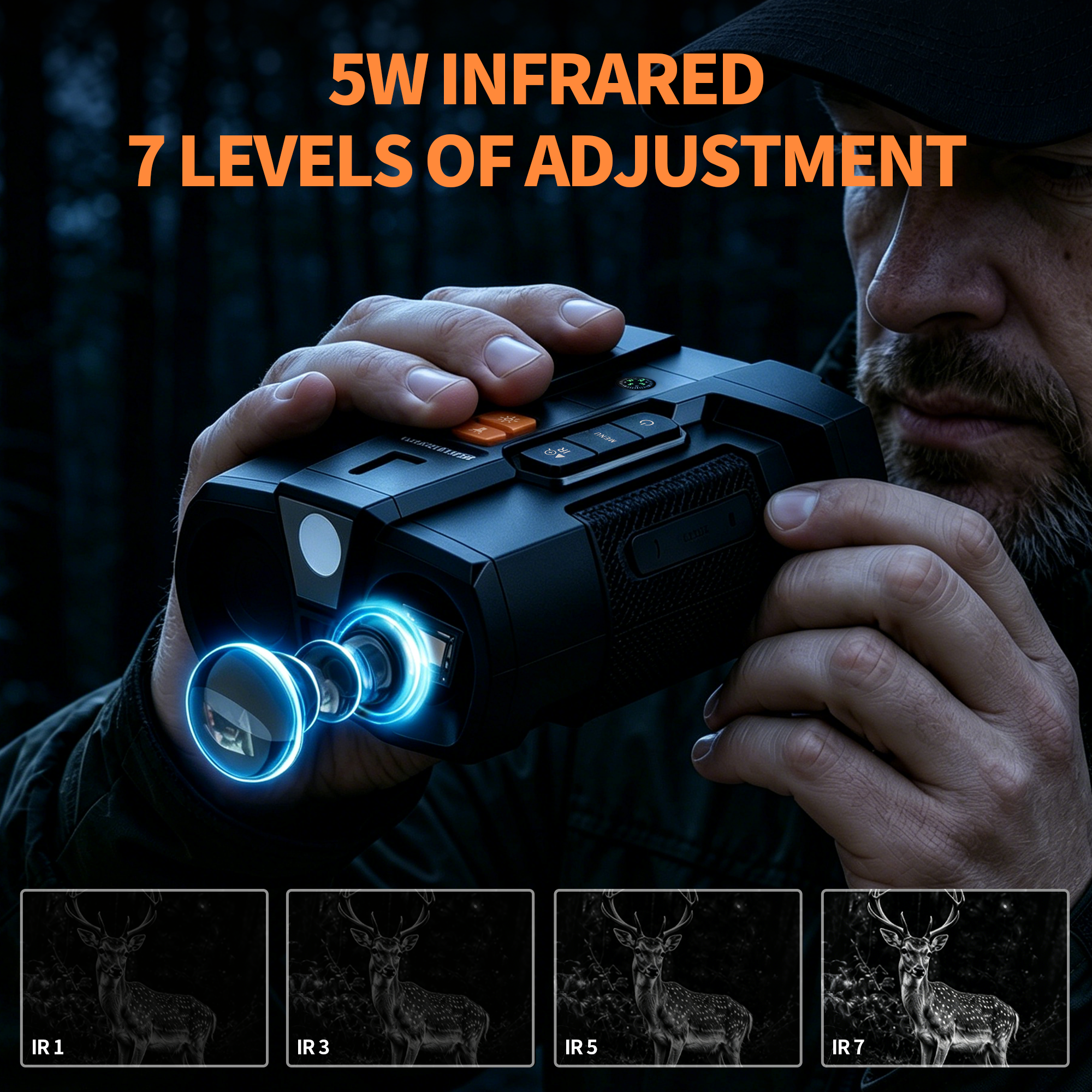 Minener NOX-V5 night vision binoculars with 5W infrared and 7 IR level adjustment