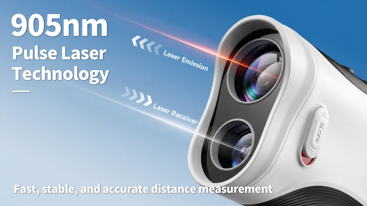 Minener Precision G2 golf rangefinder with 905nm pulse laser technology for accurate distance