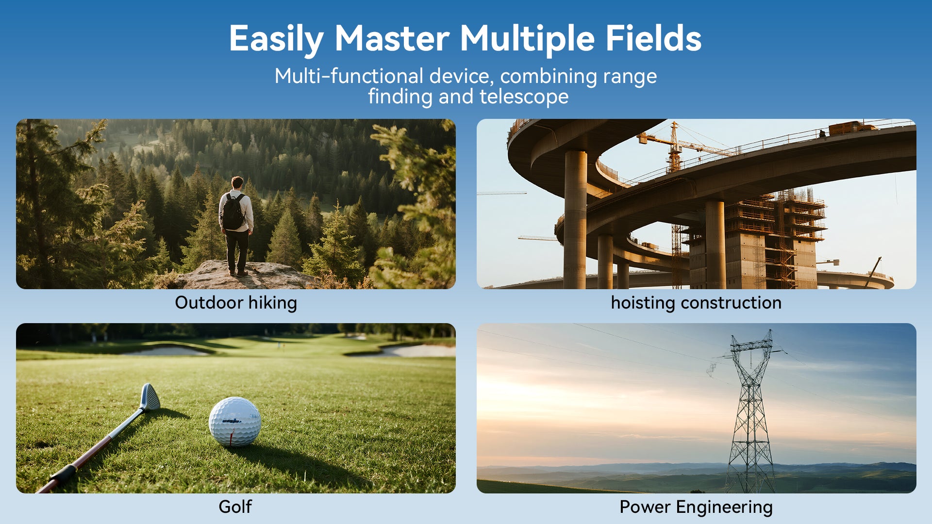 Minener Precision G2 rangefinder for golf, hiking, construction, and outdoor measurement